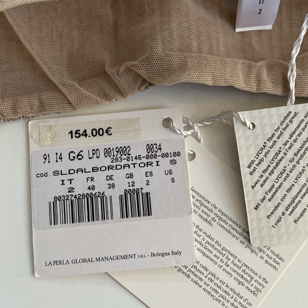 BEAUTIFUL LA PERLA MADE IN ITALY BEIGE PANTY W/MESH- SMALL! - Picture 5 of 6